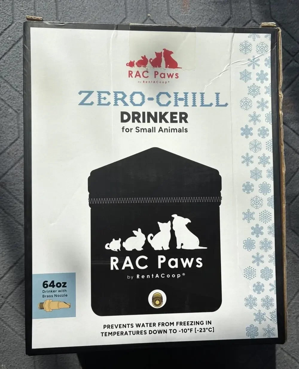 Zero-Chill Drinker 64Oz Capacity For Small Animals Prevents Water Freezing